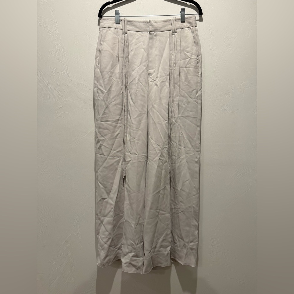 AYR Light Gray Wide Leg Pants with Double Tassels
